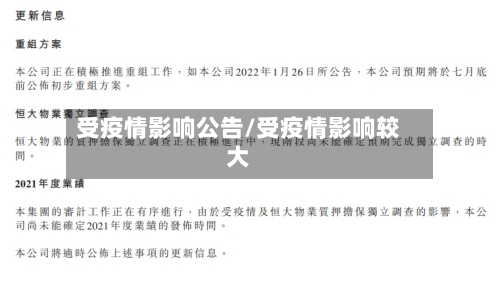 受疫情影响公告/受疫情影响较大