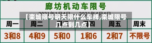 【栾城限号明天限什么车牌,栾城限号几点到几点】