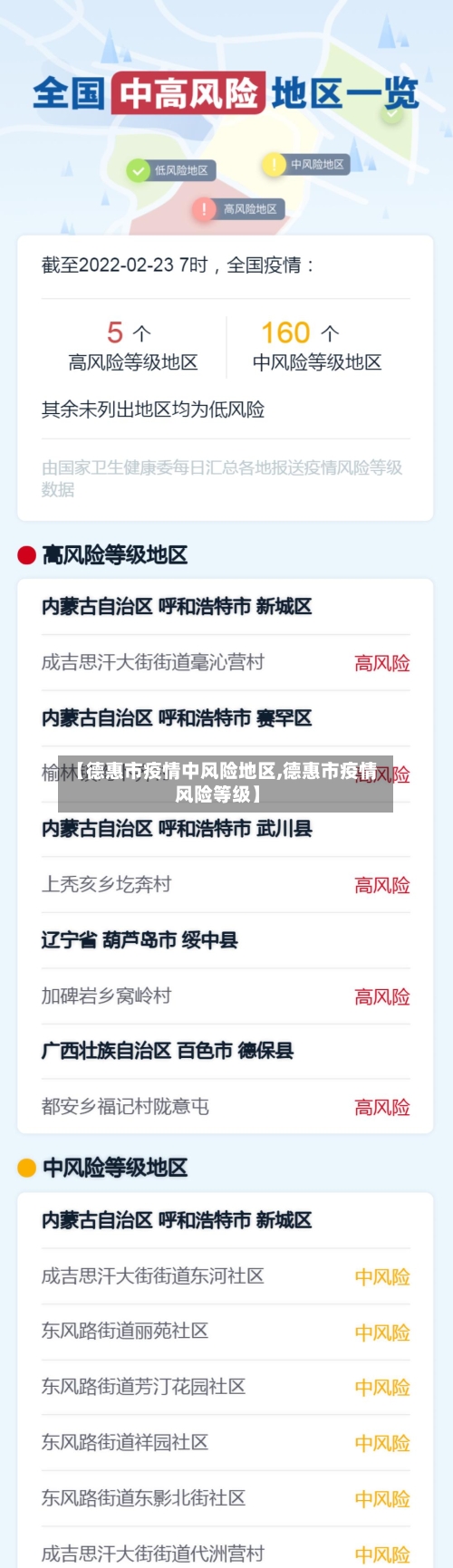 【德惠市疫情中风险地区,德惠市疫情风险等级】