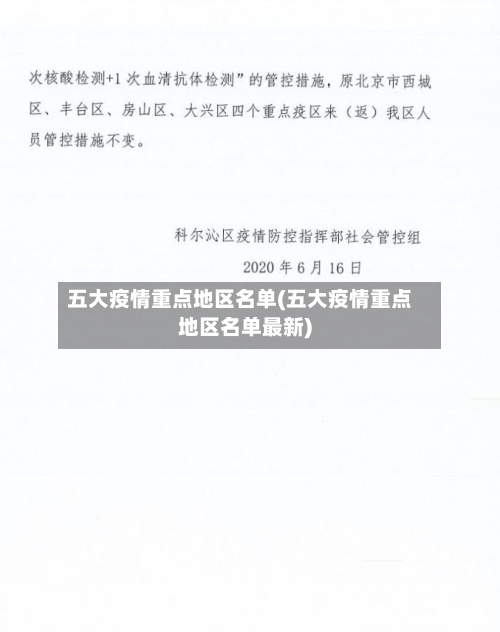 五大疫情重点地区名单(五大疫情重点地区名单最新)