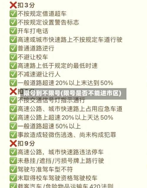 限号到不限号(限号是否不能进市区)