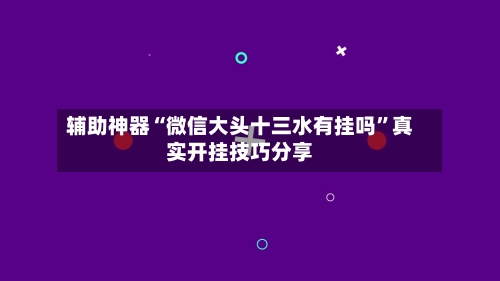 辅助神器“微信大头十三水有挂吗”真实开挂技巧分享