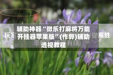 辅助神器“微乐打麻将万能开挂器苹果版”(作弊)辅助透视教程
