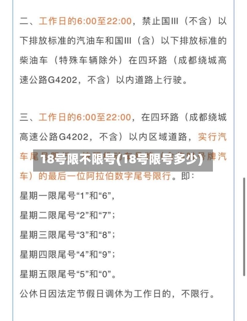 18号限不限号(18号限号多少)