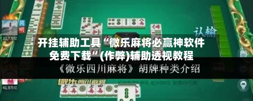 开挂辅助工具“微乐麻将必赢神软件免费下载”(作弊)辅助透视教程