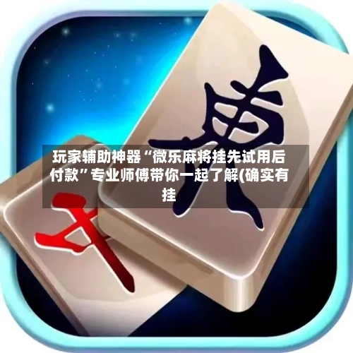 玩家辅助神器“微乐麻将挂先试用后付款”专业师傅带你一起了解(确实有挂