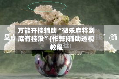 万能开挂辅助“微乐麻将到底有挂没”(作弊)辅助透视教程