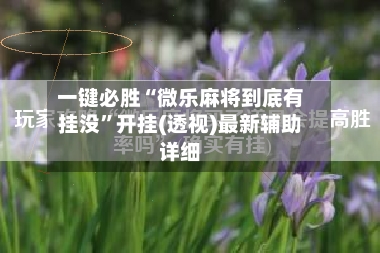 一键必胜“微乐麻将到底有挂没”开挂(透视)最新辅助详细
