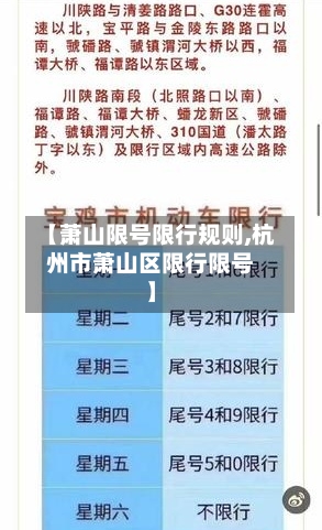 【萧山限号限行规则,杭州市萧山区限行限号】